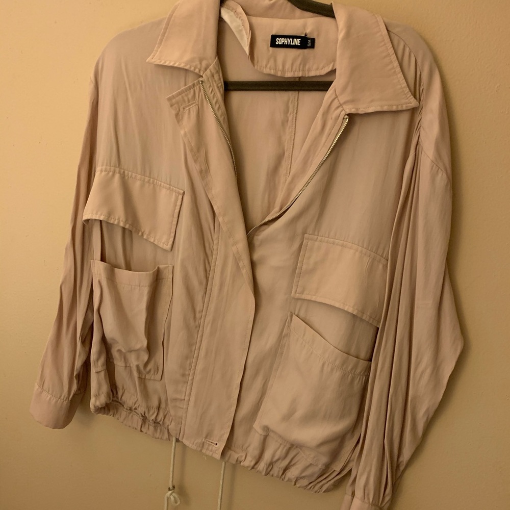 Satin zip up